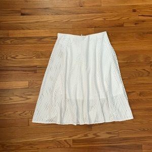 White Eyelet Fabric Skirt